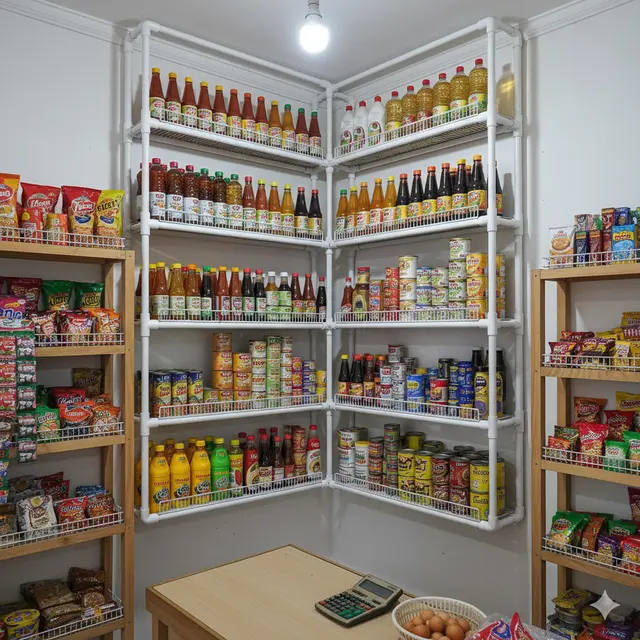 Desain Rak Gantung Warung  Hemat Tempat