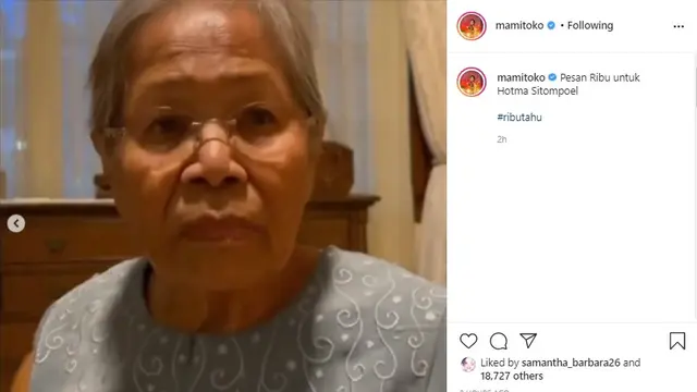 Ribu, ibunda Desiree Tarigan (Foto: Instagram/@mamitoko)