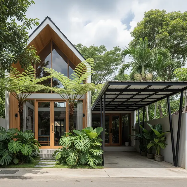 9 Model Rumah Atap Pelana Minimalis dengan Carport Baja Ringan, Makin Diminati