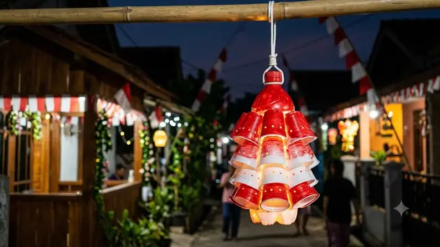Ide Lampion 17 Agustus dari Gelas Plastik Bekas