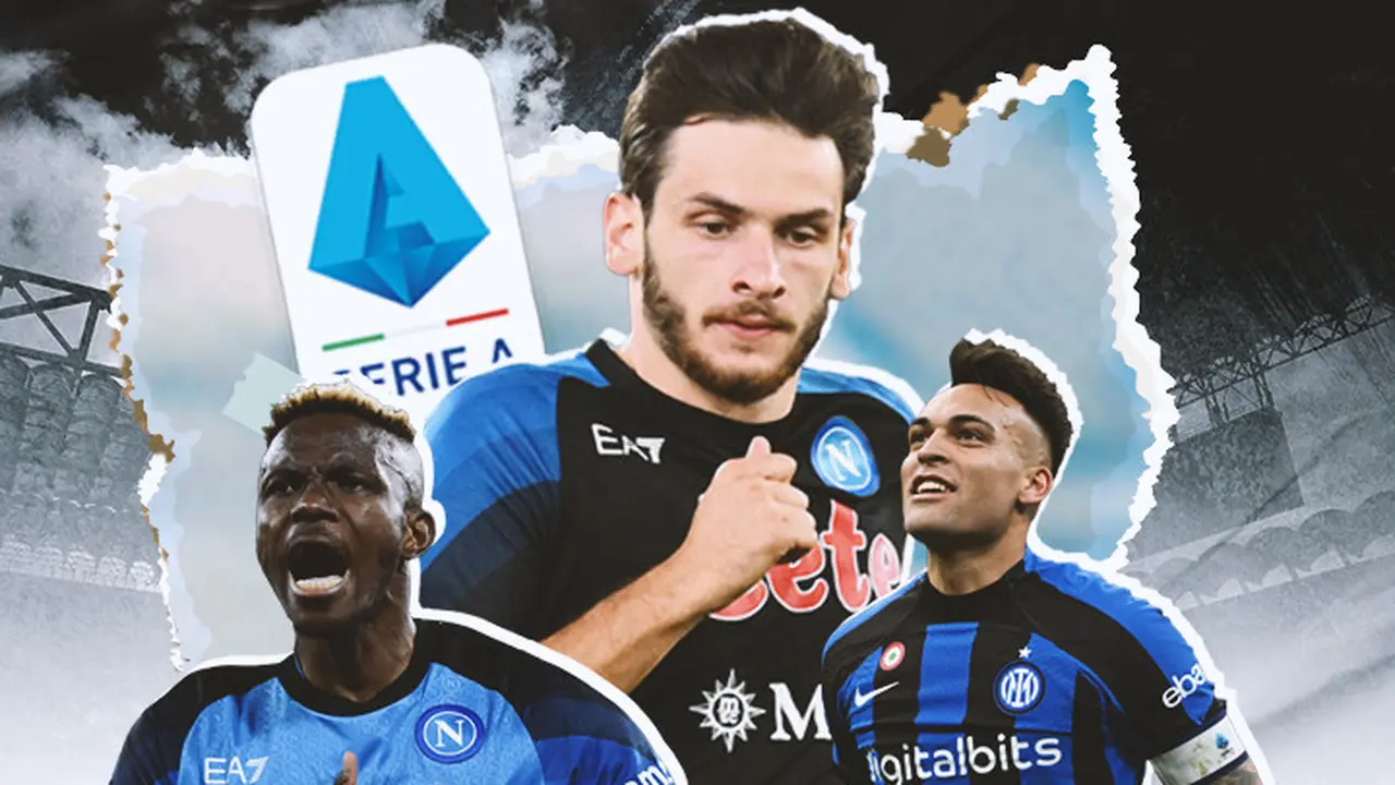 Serie A - Victor Osimhen, Khvicha Kvaratskhelia dan Lautaro Martinez