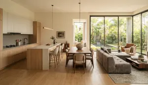 16 Ide Desain Dapur dan Ruang Tamu Menyatu untuk Rumah Modern