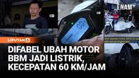 Pria Difabel Mampu Konversi Sepeda Motor BBM Jadi Listrik