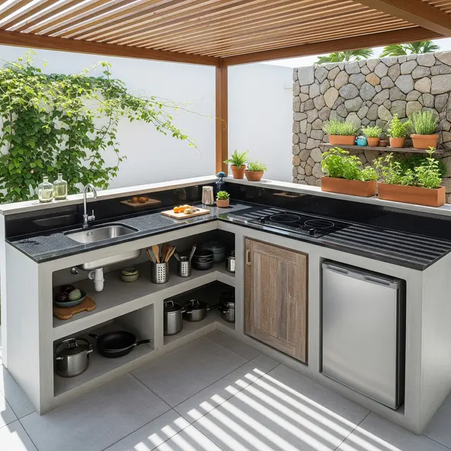 Desain Dapur Kecil Tanpa Sekat yang Cocok untuk Rumah Sempit