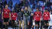 Ekspresi pemain Manchester United usai kalah dari Manchester City pada pekan ke-4 Premier League 2025/2026 -&nbsp;AP Photo/Dave Thompson