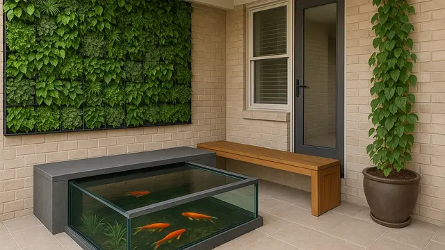 Layout Rumah 4x5 Meter Plus Kolam Ikan dan Teras Santai