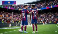Ilustrasi Lionel Messi, Lamine Yamal, Barcelona. (Foto by Gemini AI)
