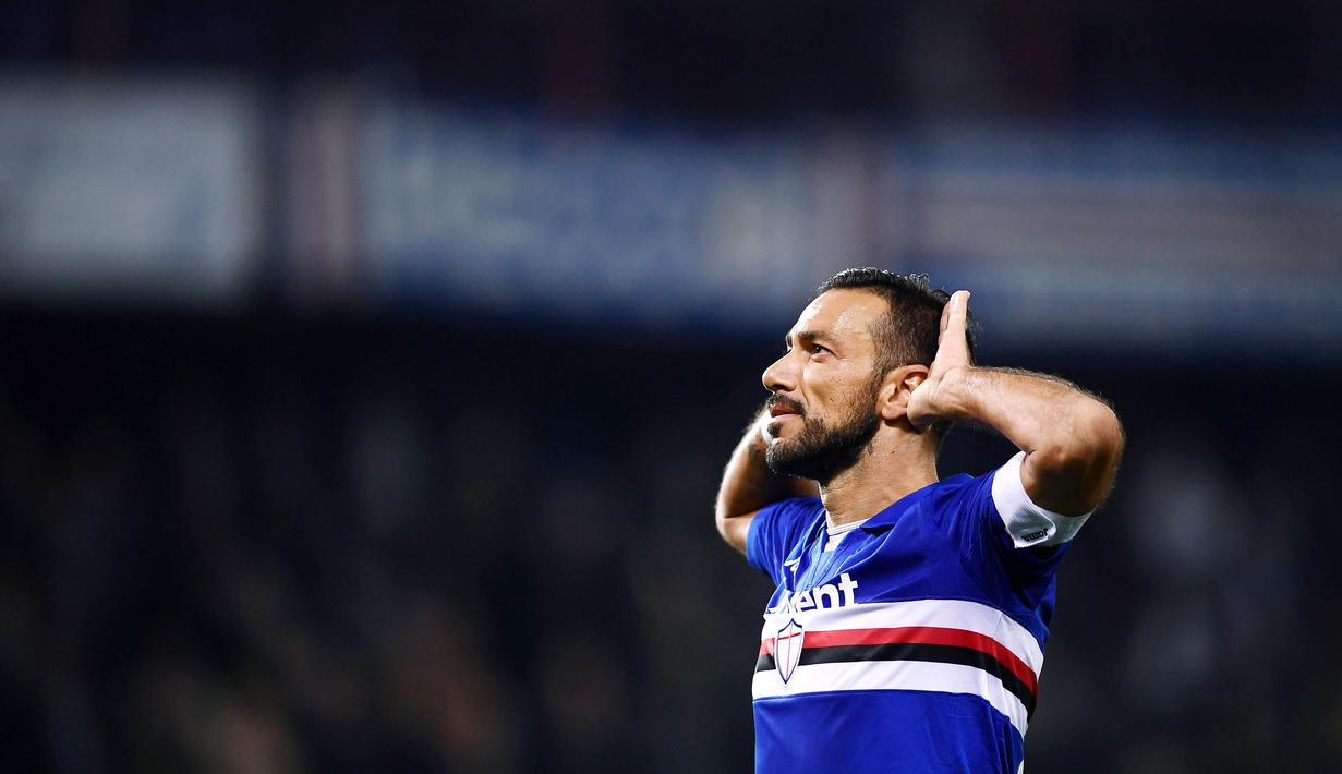 3. Fabio Quagliarella (Sampdoria) - 12 Gol (1 Penalti). (AFP/Marco Bertorello)