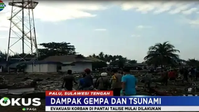 Sejumlah korban tak bernyawa ditemukan di Pantai Talise yang berjarak 2 kilometer dari utara pusat Kota Palu.
