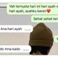 Chat Balasan Ayah dapat Ucapat 'Selamat Hari Ayah'. (Sumber: Twitter/@han__gadak)