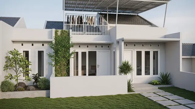 contoh rumah 1 lantai dengan rooftop minimalis biaya terjangkau