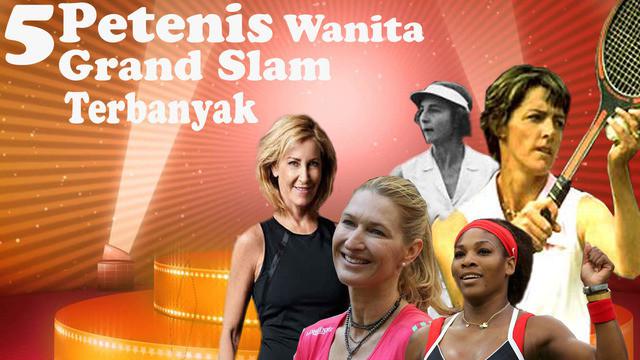 Video 5 petenis wanita peraih Grand Slam terbanyak di dunia, salah satunya adalah Margaret Court berasal dari Australia dengan meraih 24 Grand Slam.