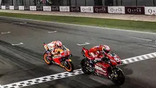 Andrea Dovizioso finis di posisi pertama pada MotoGP Qatar, hanya unggul 0,020 detik dari Marc Marquez. (Twitter/MotoGP)