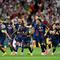 Para pemain Paris Saint-Germain berselebrasi setelah menjuarai Liga Champions 2025/2026 dengan mengalahkan Arsenal di Puskas Arena, Budapest, Minggu (31/5/2026) dini hari WIB. (AFP/Ina Fassbender)
