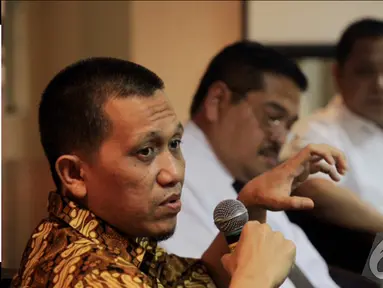 Agus Purnomo (Anggota DPR RI fraksi PKS) saat menjadi pembicara talk show  "Menyongsong Kabinet Baru Pro Daerah", Jakarta, Jumat (23/10/2014) (Liputan6.com/Andrian M Tunay