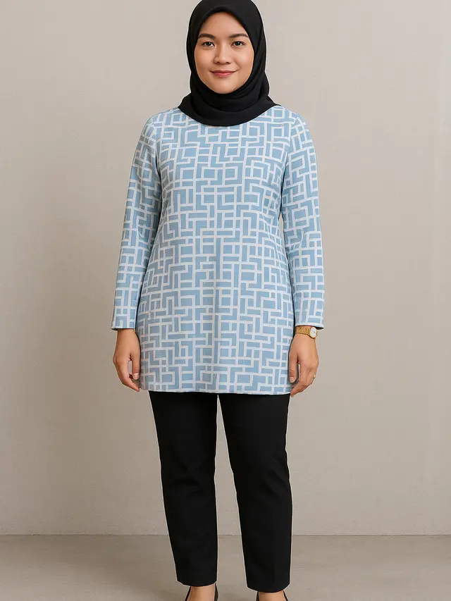 Baju Tunik Kantor Berjilbab Modern 2025 (Foto: ChatGPT)
