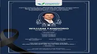 Mengenal Sosok Dirut Maha Properti Indonesia Tbk Wiliiam Tandiono yang Tutup Usia