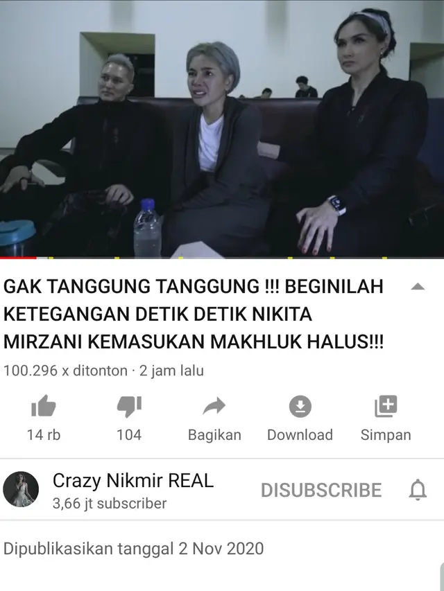Unggahan Nikita Mirzani. (Foto: YouTube Crazy Nikmir Real)