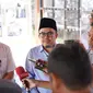 Ketua Umum PBNW Maulana Syaikh Lalu Gede Muhammad Zainuddin Atsani saat konferensi Pers jelang Gerebek Akbar Santri