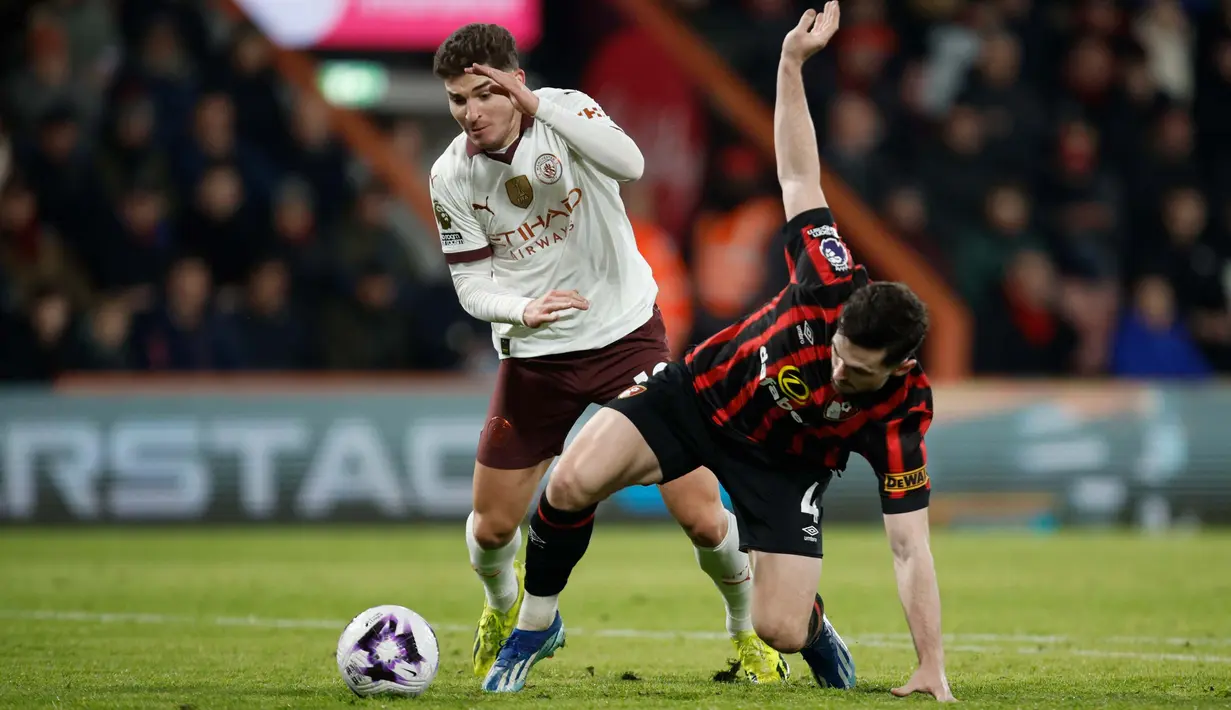 Tampil agresif sejak menit pertama, Manchester City kesulitan mencetak gol tambahan.  (Foto AP/David Cliff)