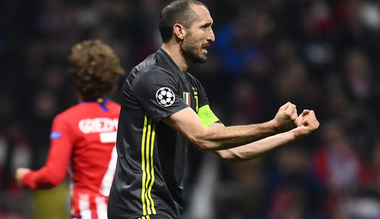 5. Giorgio Chiellini (Juventus) - 34 tahun, 10 juta euro (AFP/Gabriel Bouys)