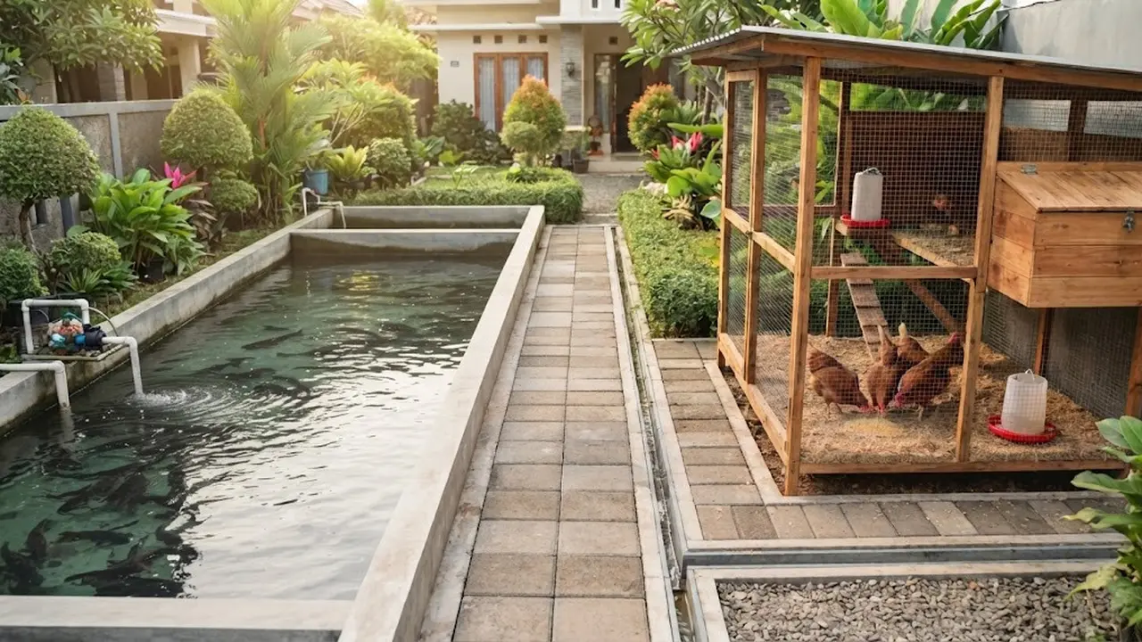 Cara Menata Kolam Lele dan Kandang Ayam di Halaman Rumah agar Tidak Bau