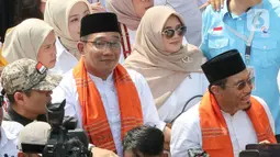 Pasangan Ridwan Kamil dan Suswono mendapat dukungan penuh dari partai politik yang tergabung dalam Koalisi Indonesia Maju (KIM) Plus. (Liputan6.com/Herman Zakharia)