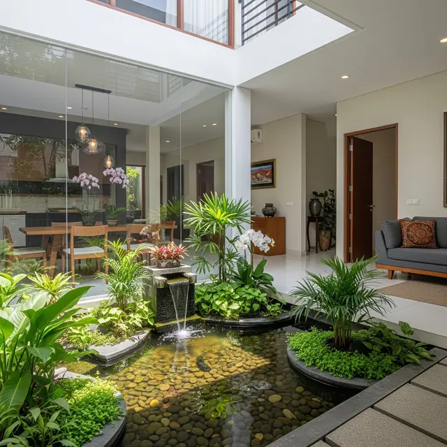 Model Rumah Kecil Tapi Luas dengan Taman Dalam Rumah