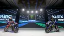 Pembalap Monster Energy Yamaha, Fabio Quartararo dan Alex Rins, hadir dalam acara launching motor baru untuk mengarungi MotoGP 2026 di Jakarta, Rabu (21/1/2026). (Bola.com/M Iqbal Ichsan)