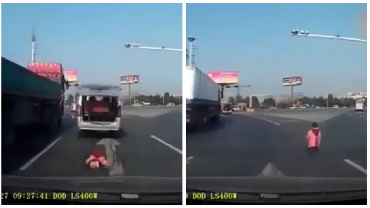 Nyaris Tertabrak, Bocah Terlempar dari Mobil *VIDEO