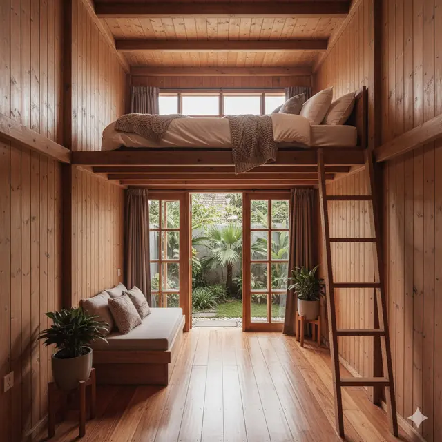 Desain Kamar Tidur Mezzanine Hemat Ruang di Rumah Mungil