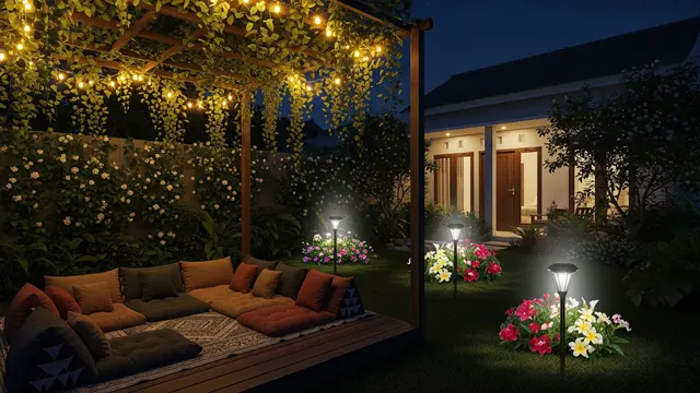Teras Lesehan Menghadap Kebun Bunga