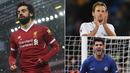 Berikut ini top scorer sementara Premier League musim 2017/2018 hingga pekan ke-16. Perolehan gol Mohamed Salah dan Harry Kane kian menjauh dari para pesaing lainnya. (Kolase foto-foto dari AFP)