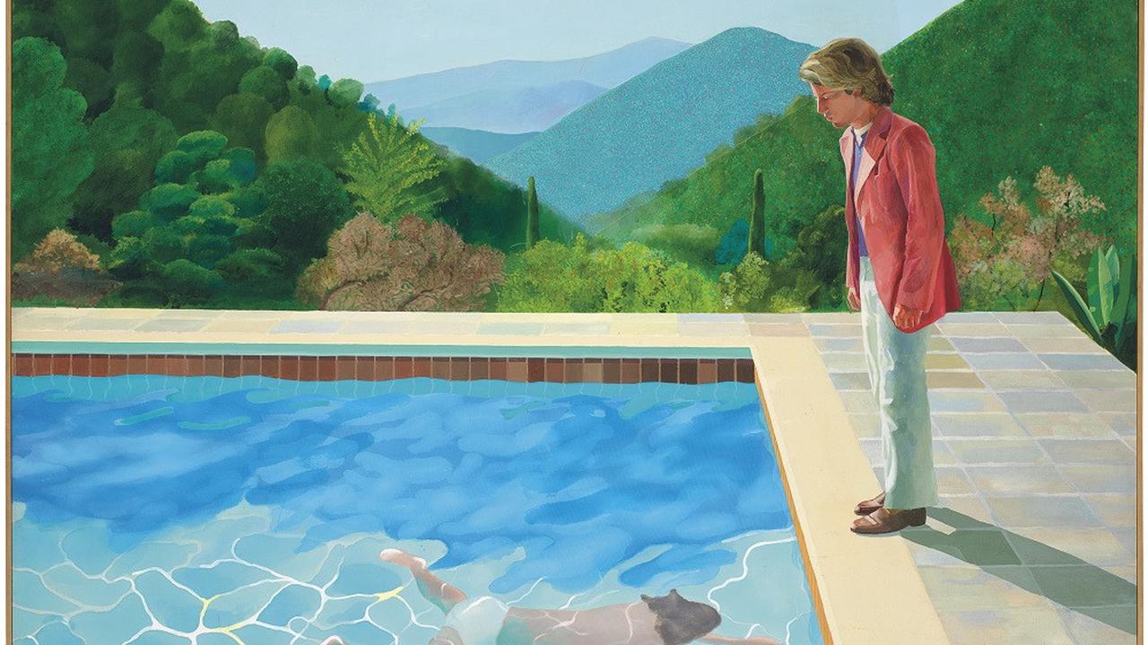 Lukisan Portrait of an Artist (Pool with Two Figures)