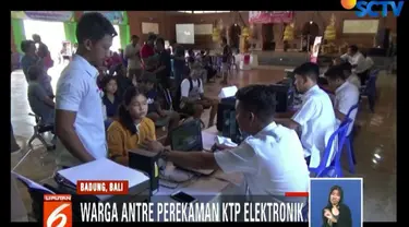 Untuk mempercepat proses perekaman dan pencetakan E-KTP, Pemkab Badung melakukan sistem jemput bola.