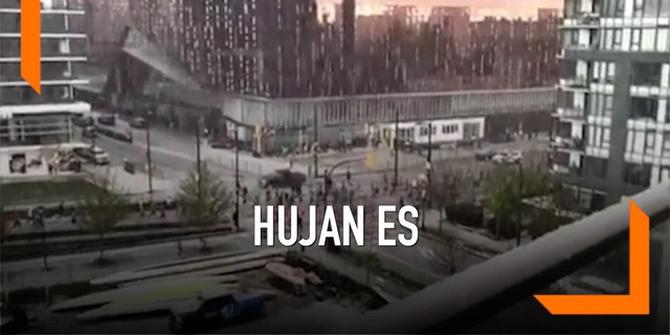 VIDEO: Hujan Es Tiba-Tiba Terjang Acara Maraton di Kanada