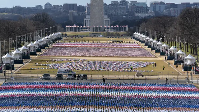 Ribuan Bendera AS Sambut Pelantikan Joe Biden