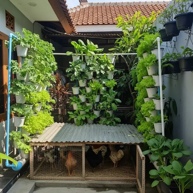 6 Hidroponik di Kandang Ayam dengan Sistem Akuaponik Sederhana, Solusi Lahan Sempit