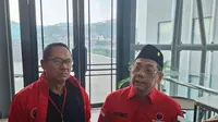 Wasekjen DPP PDI Perjuangan, Utut Adianto Wahyuwidayat diwawancarai saat jeda Rakerda pemenangan Pilkada Lampung. Foto : (Liputan6.com/Ardi)