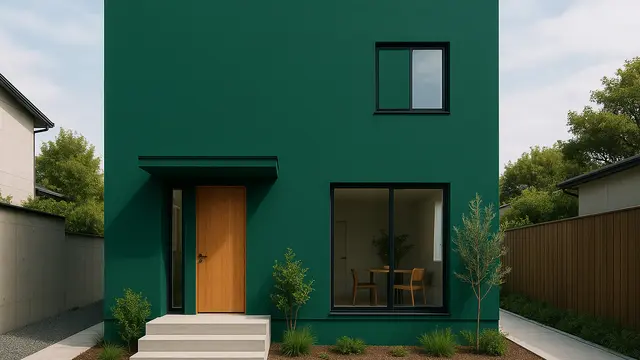 Rumah Minimalis dengan Cat Hijau