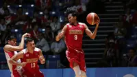 Tim basket Indonesia saat berlaga melawan Singapura di semifinal SEA Games (Helmi Fithriansyah)
