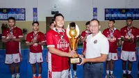 Tim Basket Bhayangkara Brimob berhasil menorehkan prestasi membanggakan dengan meraih gelar Juara 1 (Champion) pada ajang KASAU Cup 2026 Basketball Tournament kategori antar kementerian/lembaga yang digelar di GOR Merpati Halim Perdanakusuma, Jakarta Timur. (Foto: Humas Polri)