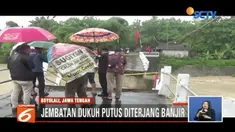 Jembatan pengubung Boyolali-Salatiga putus akibat tak kuat saat banjir menerjang.