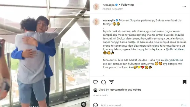 Jaz Hayat Dapat Kejutan Ulang Tahun (Foto: Instagram/@nesaaqila)