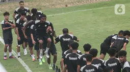 Latihan tersebut jelang laga kualifikasi Piala Asia U-20 2025 grup F. (Liputan6.com/Angga Yuniar)