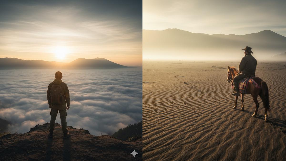 8 Prompt Gemini AI Bikin Foto Liburan Bromo Jadi Sinematik Estetik Ala Fotografer Profesional