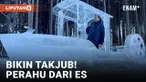 Seniman asal Belarus Bikin Perahu dari Es, Bisa Tampung 2 Orang!