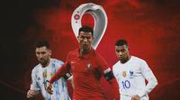 Piala Dunia - Lionel Messi, Cristiano Ronaldo, Kylian Mbappe (Bola.com/Adreanus Titus)