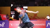 Gregoria Mariska Tunjung menang mudah saat menghadapi 
Anupama Upadhyaya di babak 32 besar Indonesia Master 2025 yang berlangsung di Istora GBK, Jakarta, Rabu (22/1/2025). (Bola.com/Abdul Aziz)