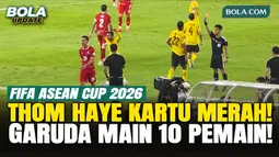 Detik-Detik Thom Haye Mendapat Kartu Merah, Indonesia Harus Main 10 Pemain Lawan Malaysia